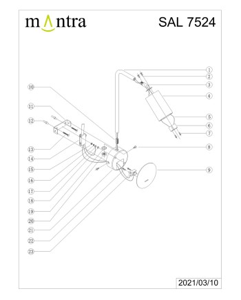 SAL BLANCO * APLIQUE LED GU10 CON INTERRUPTOR BLANCO
